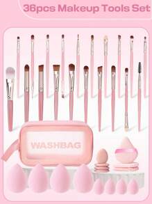 36 Pieces Of Professional Makeup Brush Set, Mixing Makeup And Beauty Tools, Including 20 Pieces Of Makeup Brushes (Foundation Make-Up Brush, Powder Brush