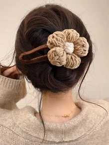 1 Peça Presilha de Cabelo de Flor de Pelúcia de Alta Qualidade para Mulheres, Grampo de Cabelo para Penteado, Grampo de Cabelo Grande, Alternativa a Grampos de Cabelo Tipo Garra, Presilhas de Cabelo
