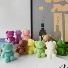 DIY Cute Bear Shaped Silicone Candle Mold, Animal Scented Candle Sitting Bear Plaster Mold