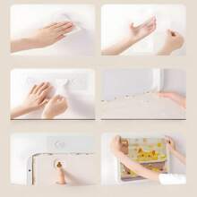 Bathroom Mural Clothes Folding Storage Box, Waterproof Hanging Storage Without Punch Hole, Wall Mounted Bathroom Rack, Toilet Mural, Space Saving, For Bathroom Storage And Home Decoration Bathroom Accessories - Multicolor - View 6