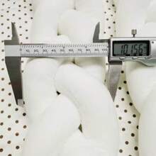 AIBOYING 1 件白色婴儿床保险杠，手工编织长扭结球形编织柔软保护婴儿床内衬 - 白色 - 查看 8