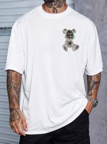 Camisa Camiseta Streetwear Estampada Urso Bear REF 7020 - Branco - Visão 2