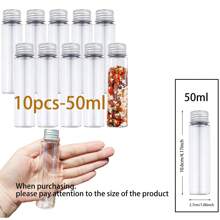 1/5/10/30个塑料试管45ml/50ml/110ml透明塑料试管口香糖试管，浴盐瓶圣诞生日礼物透明塑料试管，食品接触级试管瓶，糖果瓶，带螺旋盖的塑料试管 - 彩色 - 查看 20