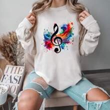 1/2/4 piezas de pegatinas transferibles de notas musicales vibrantes - Termoadhesivas DIY, calcomanías lavables para camisetas, sudaderas, almohadas, vaqueros y bolsas - Diseño abstracto colorido, salpicadura de acuarela, accesorios decorativos | Patrón musical | Transferencia lavable