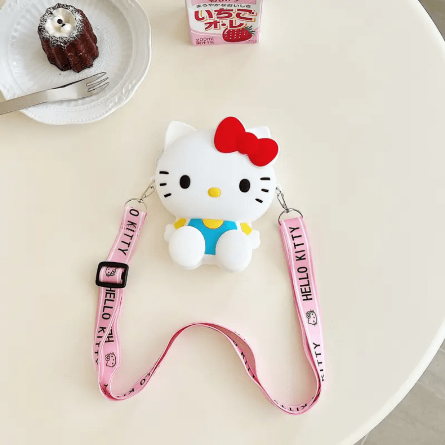 SANRIO 1 件 Hello Kitty 硅胶斜挎包，采用日式动物印花设计，防水，可调节肩带和拉链开合，适合户外活动，可机洗 - 彩色 - 查看 17