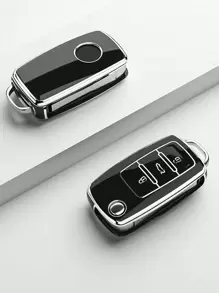 TPU Car Flip Key Case Cover Shell For Polo Golf Passat Tiguan Beetle Caddy T5 Up Eos Skoda Octavia - Silver Edge Three Keys - View 12