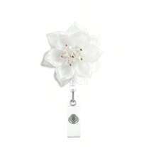 Retractable Badge Holder Flower Badge Reel ID Name Card Holder With Alligator Clip