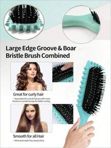 1 件卷发梳，2025 最新发型梳，卷发梳，塑造和定义女性卷发刷，野猪鬃毛造型刷，适合所有发质和所有女性卷发 - 彩色 - 查看 2