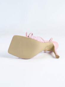 Women's Square Toe High Heel Sandals, Light Pink, Fashionable Versatile Sexy, Suitable For Party Dress, Elongates Legs - Baby Pink - View 8