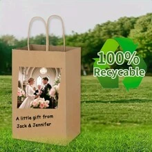 1 Bolsa de regalo personalizada con foto, bolsa de papel floral personalizada, bolsa de recuerdo de alta gama, bolsa de embalaje de regalo para fiesta de San Valentín, bolsa de regalo con nombre personalizado, bolso de mano floral vintage, bolsa de recuerdo de vacaciones, bolsa de regalo para despedida de soltera y dama de honor - Multicolor - Ver 3