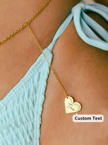 1PC Handmade Initial Body Chain Waist Belly Chain Drop Chain Personalized Minimalist Gold Beachwear Custom Beach Summer Jewelry Alphabet Name