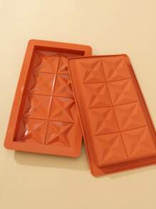 1/2pcs 3D Silicone Rectangle Chocolate Bar Mold, Non-Stick DIY Dessert Baking Mould For Chocolates & Candies, Bakery Tool Accessories
