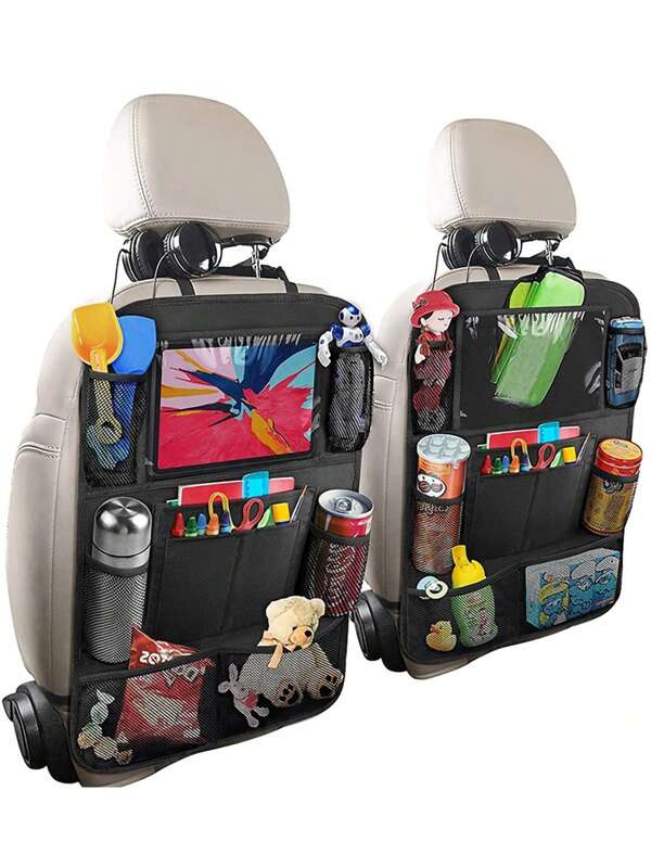 1pc Car Seat Back Storage Bag, Backseat Car Organizer, Car Storage Organizer, Car Seat Organizer, Car Accessories For Toys Drinks Books Storage