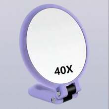 1pc 50X/40X/30X Handheld Magnifier, Double-Sided Mirror + Tweezers, 1X/40X Zoom, 360° Adjustable Handle, Foldable Travel Makeup Mirror, Handheld & Stand Design, Portable For Travel, Suitable For Daily Makeup, Shaving, Eyebrow Grooming, Great Gift - Multicolor - View 16