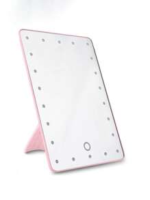 1 Piece Of 22LED Square Makeup Mirror Light, White/Black/Pink Three Color Options, White 22LED, Powered By 4 * AA Batteries, Suitable For Makeup Fill Light, Portable Dormitory Bedroom Desktop Vanity Mirror With Light (Battery Not Included)