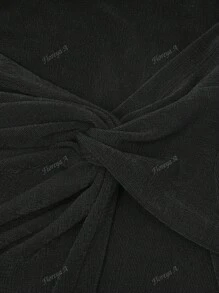 Falda midi ajustada Floreya con diseño de cintura arrugada y cruzada, acanalada, con abertura lateral y cintura ceñida, elegante
