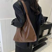 Vintage Women's Soft PU Leather Shoulder Bag Large Commuter Bag Versatile Women's Tote Underarm Bag Quality