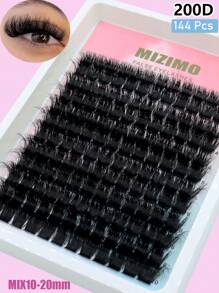 12 排 240 簇 C/D/DD 卷曲蓬松假睫毛 60D 80D 100D 120D 160D 分段睫毛，加热貂皮效果延长睫毛，混合长度 12-20 毫米