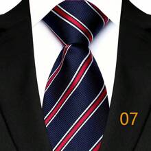 GOADAFOO Luxury 8CM Men Necktie Dark Red Color Solid Stripes Plaid Floral Ties For Man Groom Jacquard Woven Neck Tie For Business Wedding Party