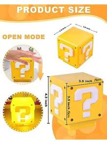 1 pezzo Lampada ZTZK, Cubo Luminoso Aggiornato 2024 - Luce Notturna Con Effetti Sonori Da Videogioco, Adatto Come Regalo Di Natale, Decorazione Per Camera Dei Bambini - Regalo Perfetto Per Bambini E Appassionati
