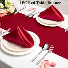 酒店纯色桌旗、婚礼开幕布、简约涤纶椅背、浴室厨房装饰用花朵擦杯布 - 彩色 - 查看 14