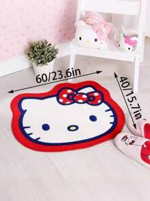 Sanrio Melody Hello Kitty Teppich, Schlafzimmer Teppich, Wohnzimmer Plüsch Weicher Niedlicher Teppich, Cartoon Heim Dekoration Familienmuster Teppich, rutschfeste Matte für Bürostuhl, Geschenke für Geburtstag, Abschluss, Schule, Reise, Reiseaccessoires, Heimessentials, Handtuch, Hautpflege
