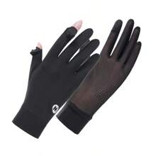 1 Pair Women's Elegant Sheer Mesh Fingerless Gloves, UV Protection, Non-Slip, Breathable, Touchscreen Friendly, Suitable For Outdoor, Driving, Cycling - Multicolor - View 2