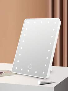 1 Piece Of 22LED Square Makeup Mirror Light, White/Black/Pink Three Color Options, White 22LED, Powered By 4 * AA Batteries, Suitable For Makeup Fill Light, Portable Dormitory Bedroom Desktop Vanity Mirror With Light (Battery Not Included)