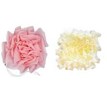 2-en-1 Pochette de savon de bain et boule de douche, Fleur de bain, Éponges de douche moelleuses multicolores, Maintient le savon de barre - Boule de douche exfoliante en maille pour le gel douche et une peau lisse. Décoration de salle de bain à la maison, décoration d'automne, retour à l'école