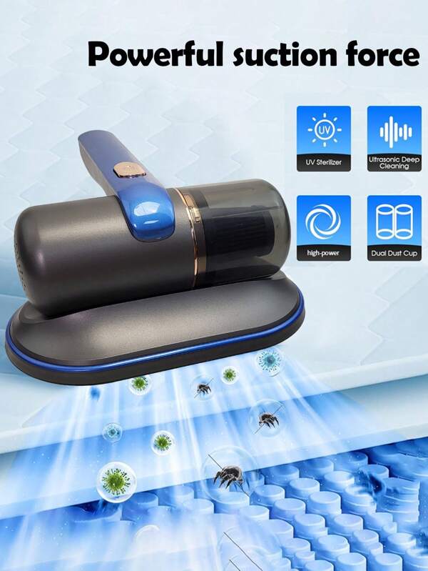 Portable Multi-Function Dust Mite Vacuum Cleaner, Mattress Vacuum Cleaner With UV Light, Allergen Removal, Strong Suction, Cordless Handheld Vacuum For Office, Home, Car