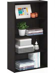 3-Tier Open Shelf Bookcase, Espresso - 濃縮咖啡 - 查看 5