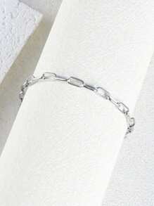 Bộ vòng tay bạc 6 chiếc/1 chiếc thời trang & thanh lịch đính đá Cubic Zirconia hình trái tim bằng đồng trang trí ngôi sao dành cho nữ, thích hợp để đeo hàng ngày và làm quà tặng - Bạc - Xem 14