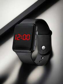 8/4/1pc Men's Fashion Electronic Watch, Square Dial Silicone Strap Casual Fashion Watch, Bracelet, Necklace, Ring, Suitable For Daily Wear, The Best Choice For Gifts, Business Trips, Gifts For Boyfriends, Family, Work, Father's Day, Vacation And Business Trips, Suitable For Birthday Gifts - Multicolor - View 10