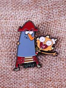 1pc Geometric Cartoon Character Quote Decorative Brooch, Zinc Alloy Material For Bag, Clothing, Accessory - A - View 12
