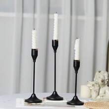 Elegant Cast Iron Candle Holder, Single Stem Metal Desktop Decor, Suitable For Candlelight Dinner, Christmas, Halloween, Anniversary, Wedding, Home And Hotel Decor, Birthday Gift (Candles Not Included) Gifts Graduation