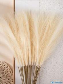100/50/30/20/10/3/1 人造蒲苇、蒲苇、蒲苇、落地花瓶用蒲苇、花瓶填充用蒲苇装饰、波西米亚乡村农舍家居装饰、婚礼派对装饰、情人节、生日毕业礼物、秋季装饰、秋季（97 厘米适合落地花瓶，55 厘米适合桌面花瓶。） - 米黃 - 查看 12
