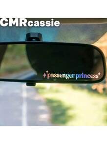 1pc Passenger Princess Car Mirror Sticker, Mirror Car Decal, Rearview Mirror Sticker, Girlfriend Truck Decal, Vehicle Accessories, Passenger Princess Humor - Pink - View 2