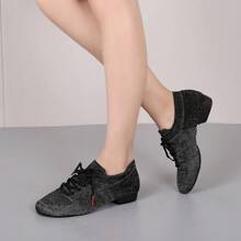 Zapatos de baile negros para mujer, zapatos de salsa y jazz, zapatos de baile moderno para adultos y niñas, suela blanda, transpirables, zapatos de baile de salón profesionales para práctica