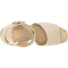 Sam Edelman Sam Edelman Vada Natural Ankle Strap Squared Open Toe Wedge Heeled Sandals