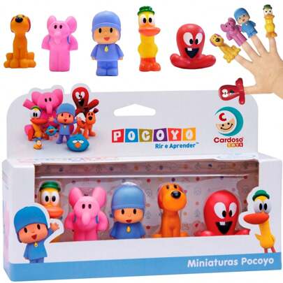 Dedoche Turma do Pocoyo em Vinil Com 5 Diferentes Personagem