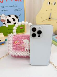 1 件公主风格链条包婴儿珍珠配饰手提包儿童可爱独角兽女孩单肩包，可爱零钱包，肩带休闲舒适，顺滑长款，百搭不挑剔，送给女孩的完美礼物，适合日常玩耍和旅行 - 珍珠手提包 - 查看 9