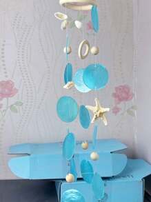 1pc Bohemian Style Log Wind Chimes With Coastal Shells And Starfish, Seaside Villa Garden Decor, No Electricity Needed, Ideal For Valentine'S Day, Mother'S Day, New Year & More Gifts Birthday Graduation - Multicolor - View 9