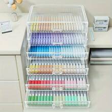 علبة تخزين شفافة كبيرة السعة ، حامل أقلام للطلاب والموظفين ، منظم قرطاسية وشريط ، ملحقات متعددة الوظائف لمكتب، مناسبة لحفظ الأقلام والرصاص والألوان - صندوق تخزين متعدد الطبقات للمكتب - إكسسوار مكتبي متنوع ومرتب - علبة تخزين للطلاب والبيت - هدية موسم المدرسة والعيد اليوم الوطني