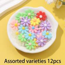 12/24/36pcs Acrylic Flower Pendant, Creative And Fashionable Daisy Pendant, DIY Jewelry Making, Bracelet, Necklace, Earring Accessories, Beach Vacation Party, Wedding, Birthday, Valentine's Day Gift Accessories, Graduation Season, School Start Season Gift Jewelry Making Accessories