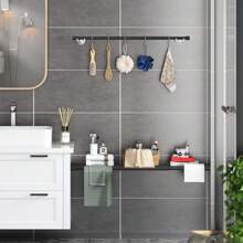 1pc Multi-Functional No-Drill Retractable Rod, Easy To Install, Suitable For Bathroom, Kitchen, Windowsill, Balcony, Living Room, Can Be Used As Curtain Rod, Wardrobe Support Rod, Drying Rack Home Bathroom Decor Fall Decor Bathroom Accessories Back To School - Multicolor - View 12