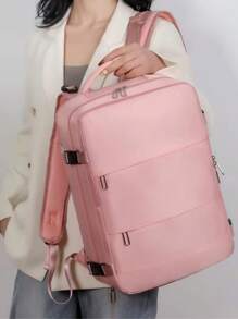 Waterproof Executive Laptop Backpack, Ideal For Travel And School, With Shoe Compartment - Hoa hồng - Xem 2