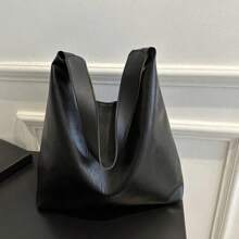 Vintage Women's Soft PU Leather Shoulder Bag Large Commuter Bag Versatile Women's Tote Underarm Bag Quality