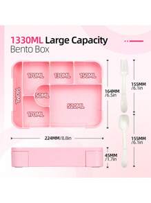 1 件大容量隔层带盖密封防漏午餐盒，可微波加热的便携式午餐盒，水果沙拉蔬菜保鲜盒便当盒，简约纯色可重复使用，儿童、学生、办公室工作人员必备，适用于户外露营野餐、返校用品