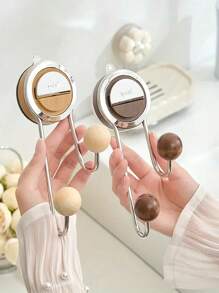 1/2pcs Suction Cup Hook, Wall Installation Without Punching, Metal Material, Strong Load-Bearing, Invisible Design, Easy To Install, Modern Style, Suitable For Bathroom, Home Decoration, Practical Hook Home Bathroom Decor Bathroom Organizer Summer