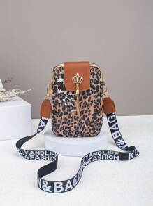 New Leopard Print Casual Fashion Tassel Letter Strap Decorated Cross-Body Purse Shoulder Bag